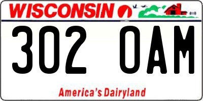 WI license plate 302OAM