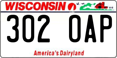 WI license plate 302OAP