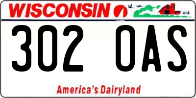 WI license plate 302OAS
