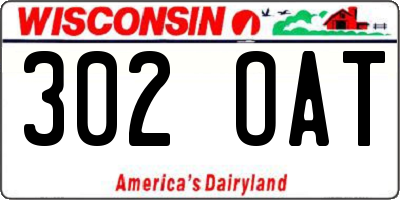 WI license plate 302OAT