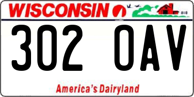 WI license plate 302OAV