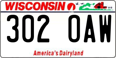 WI license plate 302OAW