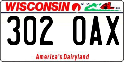 WI license plate 302OAX