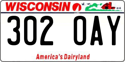 WI license plate 302OAY