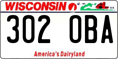 WI license plate 302OBA