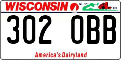 WI license plate 302OBB