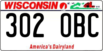 WI license plate 302OBC
