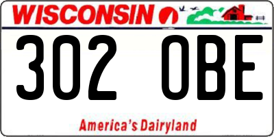 WI license plate 302OBE
