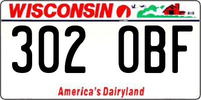 WI license plate 302OBF