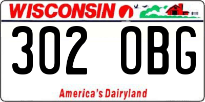 WI license plate 302OBG