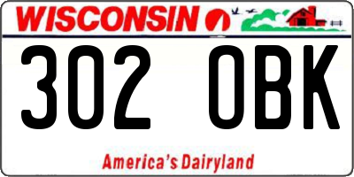 WI license plate 302OBK