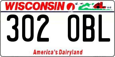 WI license plate 302OBL