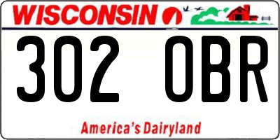WI license plate 302OBR