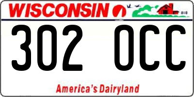 WI license plate 302OCC
