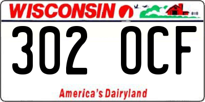 WI license plate 302OCF