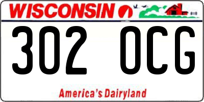 WI license plate 302OCG