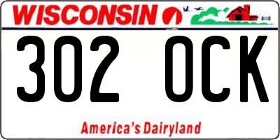 WI license plate 302OCK