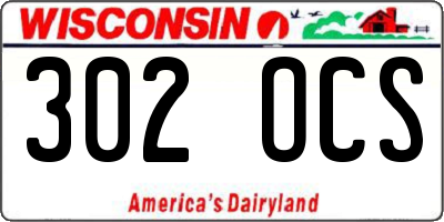 WI license plate 302OCS