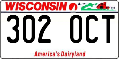 WI license plate 302OCT