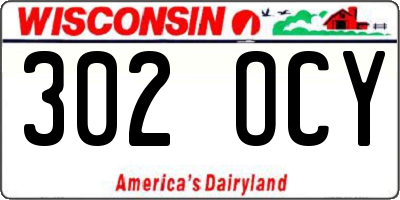 WI license plate 302OCY