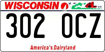 WI license plate 302OCZ