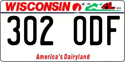 WI license plate 302ODF