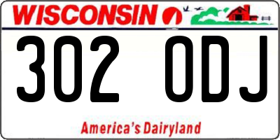 WI license plate 302ODJ