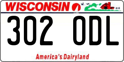 WI license plate 302ODL