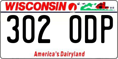 WI license plate 302ODP