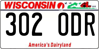 WI license plate 302ODR