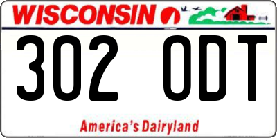 WI license plate 302ODT