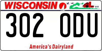 WI license plate 302ODU
