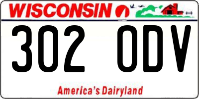 WI license plate 302ODV