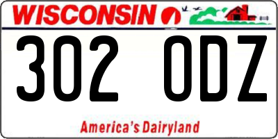 WI license plate 302ODZ