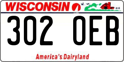 WI license plate 302OEB