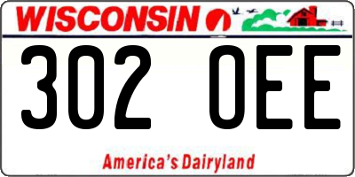 WI license plate 302OEE