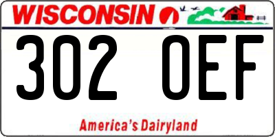 WI license plate 302OEF