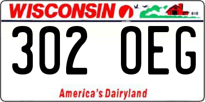 WI license plate 302OEG
