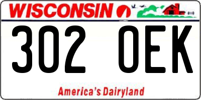 WI license plate 302OEK