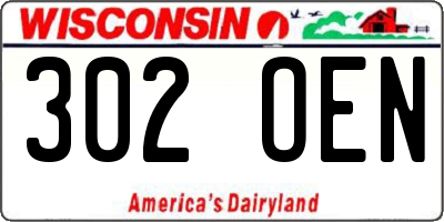 WI license plate 302OEN