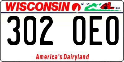 WI license plate 302OEO