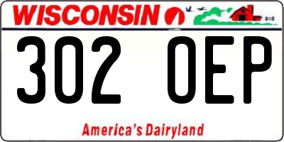 WI license plate 302OEP