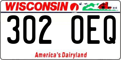 WI license plate 302OEQ