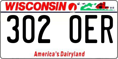 WI license plate 302OER
