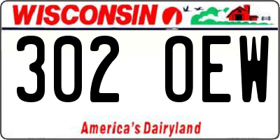 WI license plate 302OEW