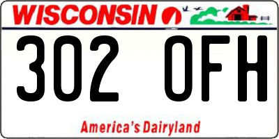 WI license plate 302OFH