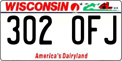 WI license plate 302OFJ