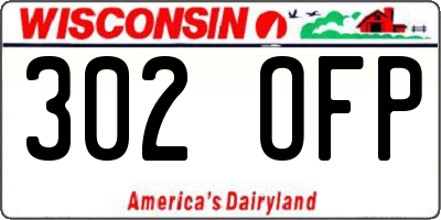 WI license plate 302OFP