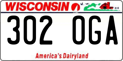 WI license plate 302OGA