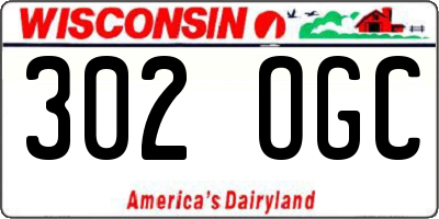 WI license plate 302OGC